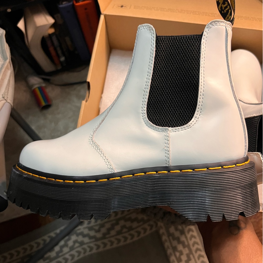 Dr.Martens Leather Platform Chelsea Boots - Picture 9 of 12